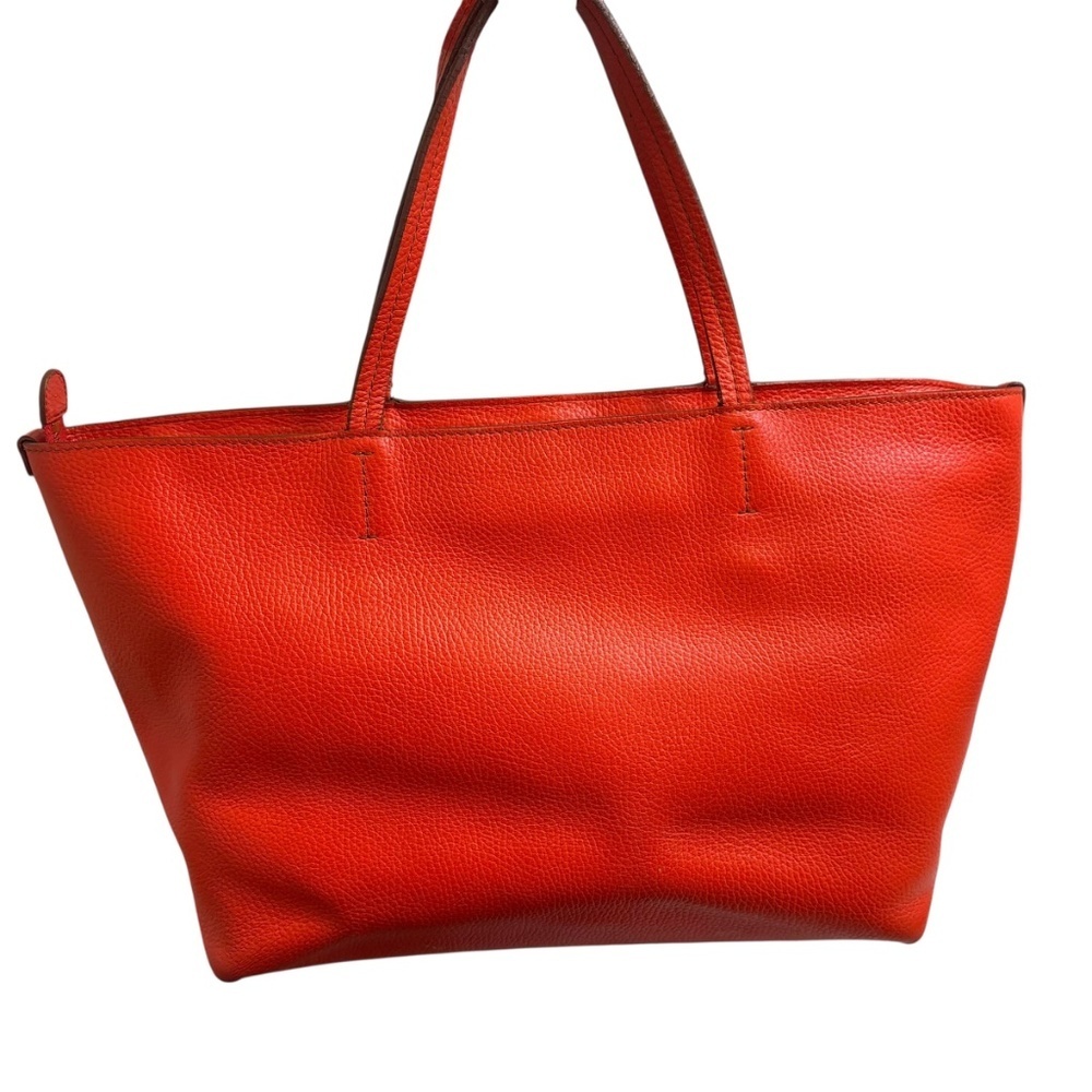 Salvatore ferragamo orange pebbled leather tote bag - Picture 4 of 16